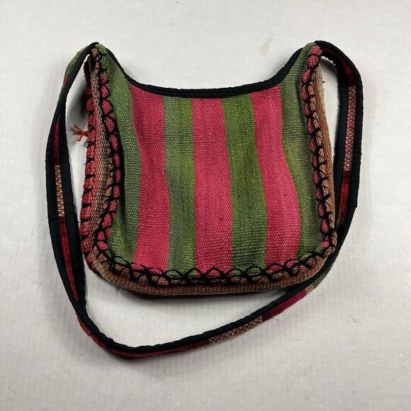 Boho Fringed Woven Crossbody Purse Tribal Festival Bag Multicolor Southwest - Picture 11 of 12